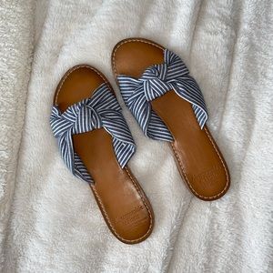 Abercrombie and Fitch White and Blue Striped Flats